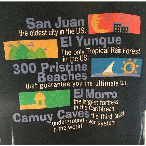 PUERTO RICO T Shirt Adult Large Black Puts It All WithIn Your Reach Vacation - Picture 6 of 7